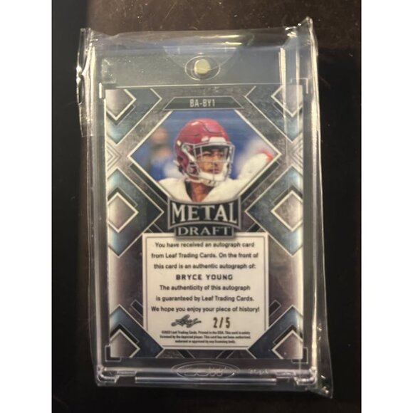 2022 Leaf Metal Draft Bryce Young AUTO Card /5 TIGER Prismatic RC - Picture 2 of 2